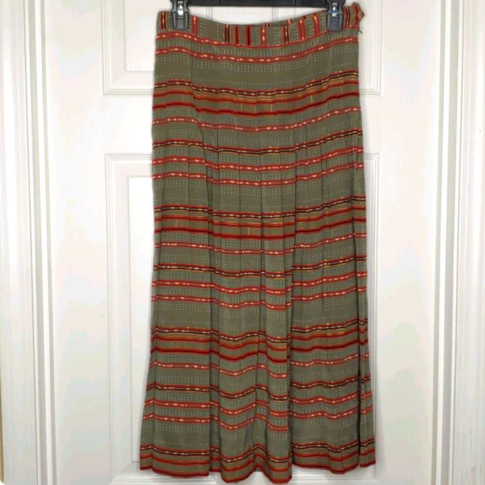 Vintage Silk Pleated Skirt